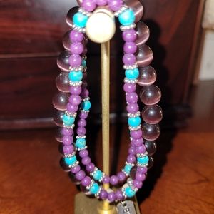 SET OF THREE BEADED BRACELETS